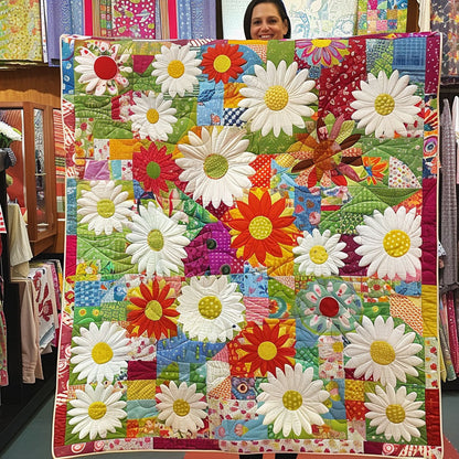 Radiant Flower Quilted Blanket