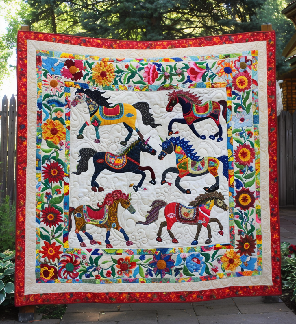 Radiant Horse Quilted Blanket