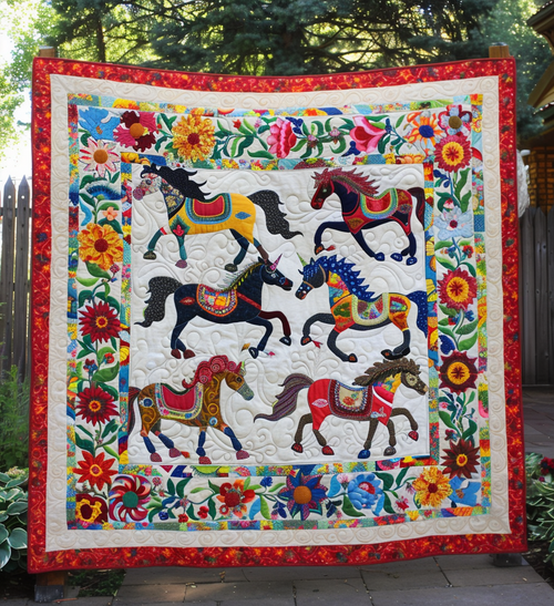 Radiant Horse Quilted Blanket
