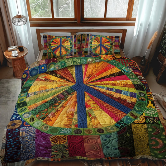 Radiant Peace 3-Piece Quilted Bedding Set