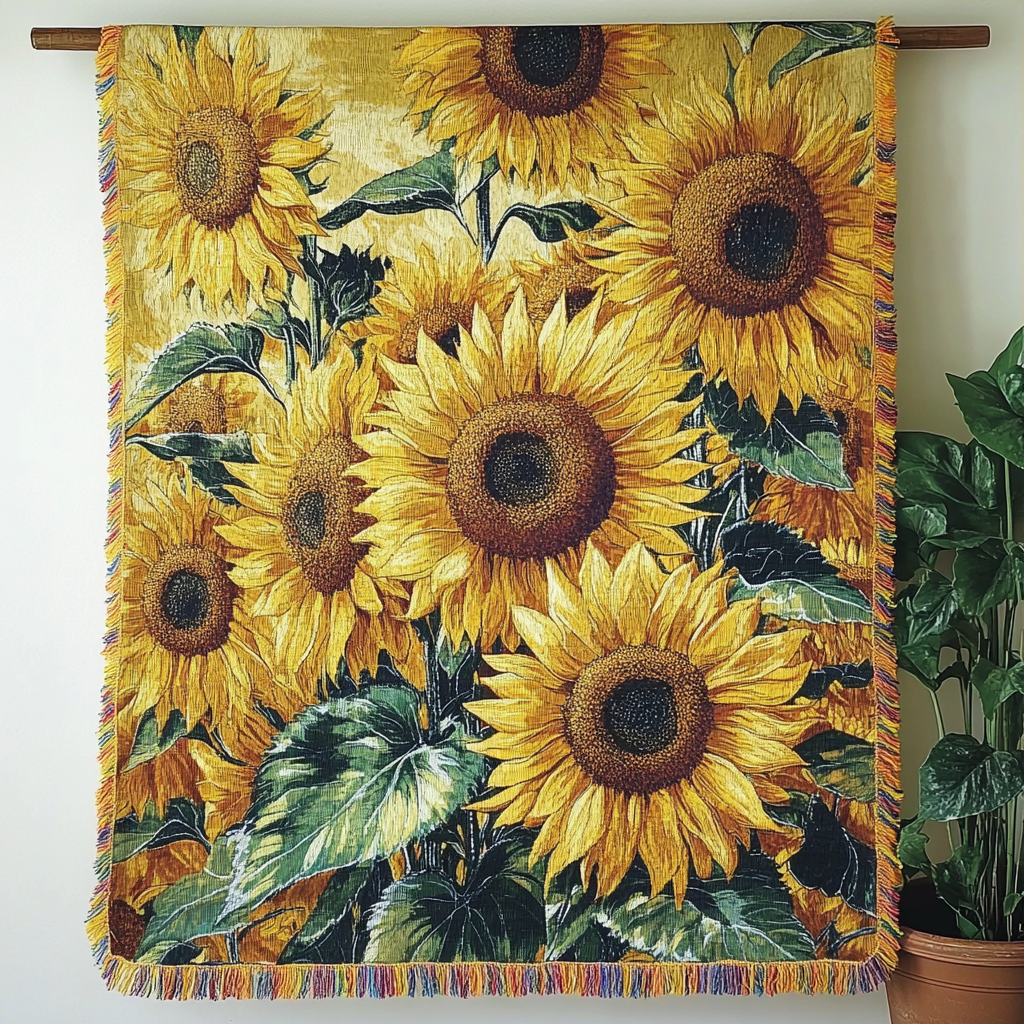 Radiant Petals Woven Throw Blanket