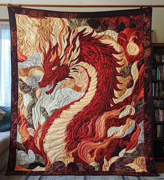 Radiant Serpent Quilted Blanket