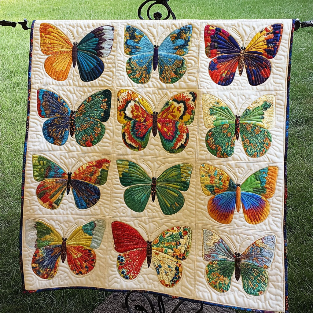 Radiant Butterfly Quilted Blanket