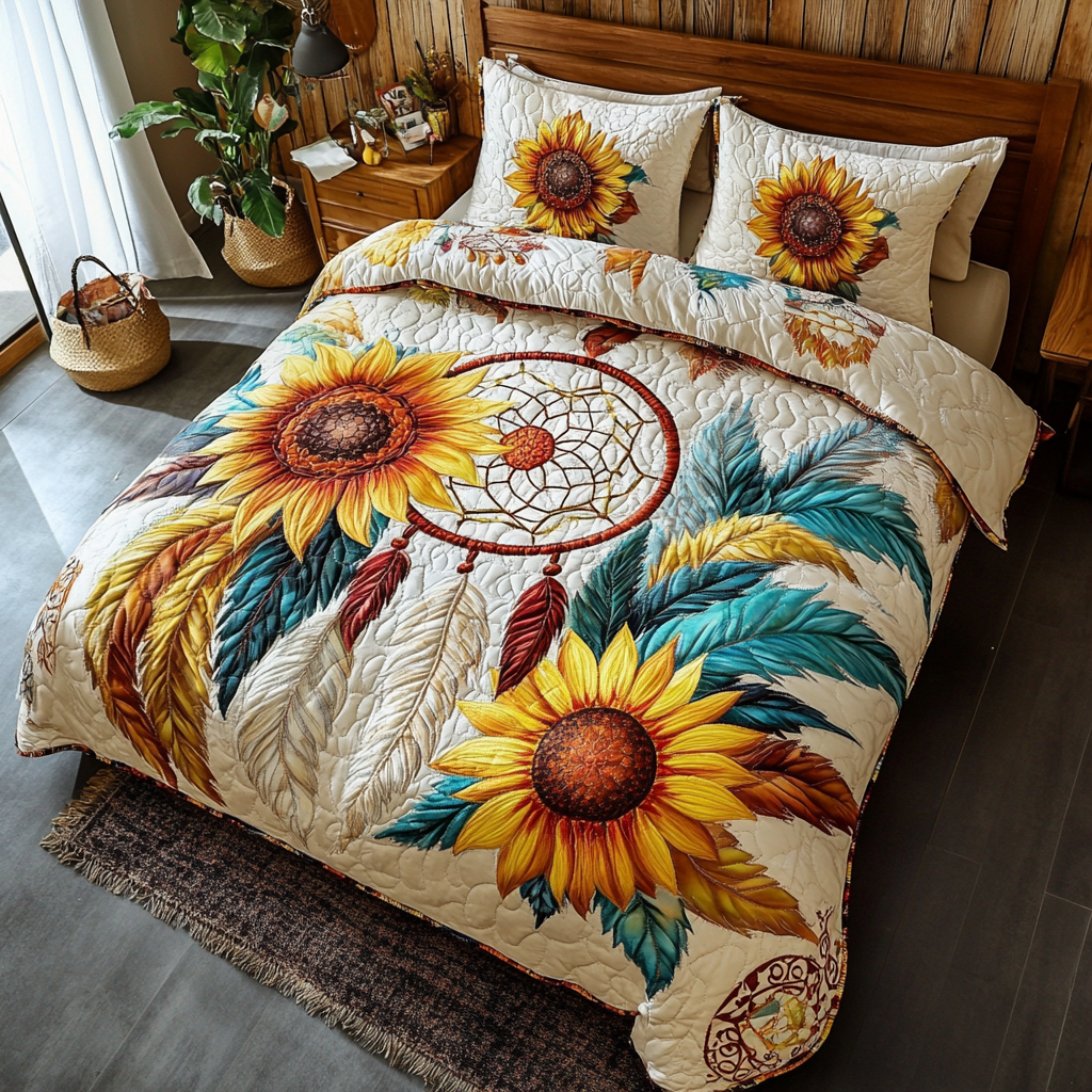 Radiant Field 3-Piece Quilted Bedding Set