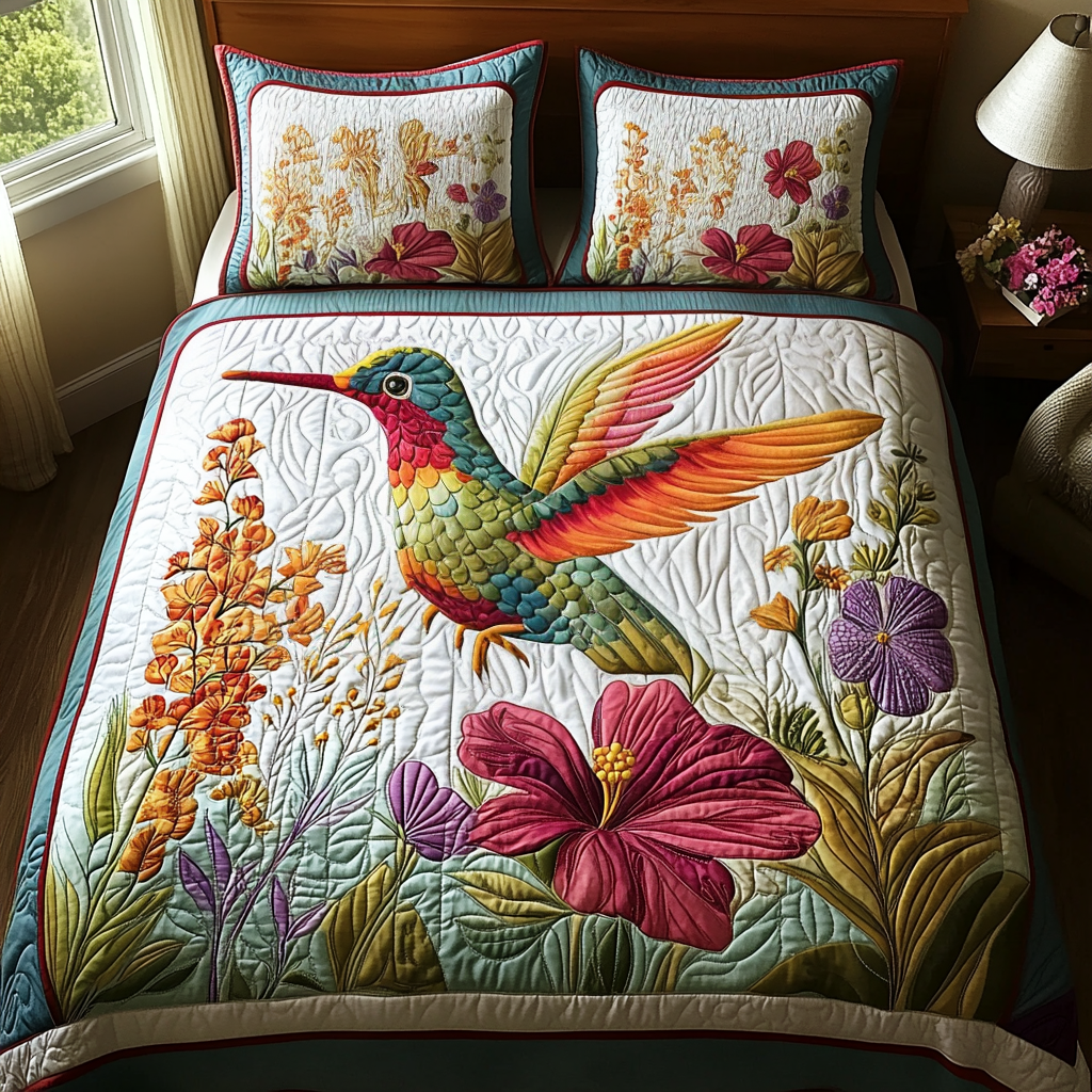 Radiant Flight 3-Piece Quilted Bedding Set