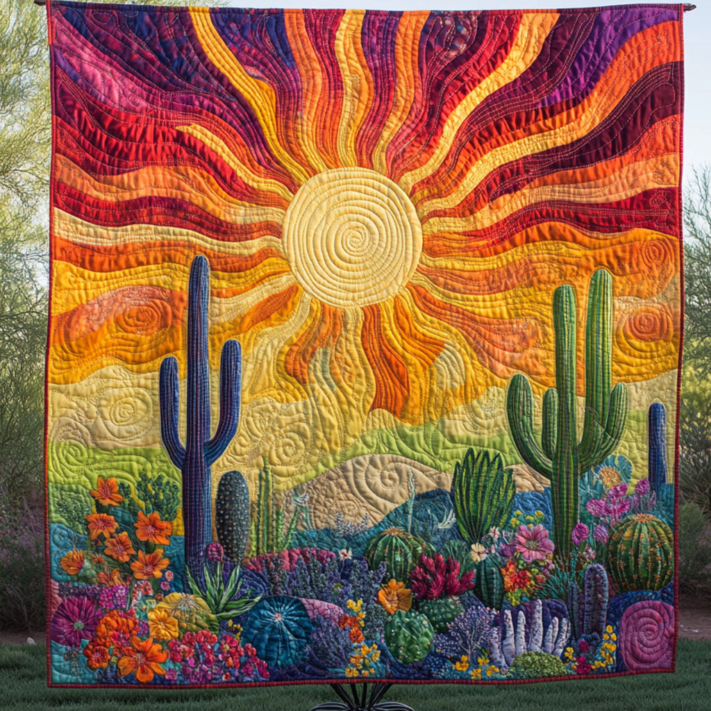 Radiant Horizon Quilted Blanket
