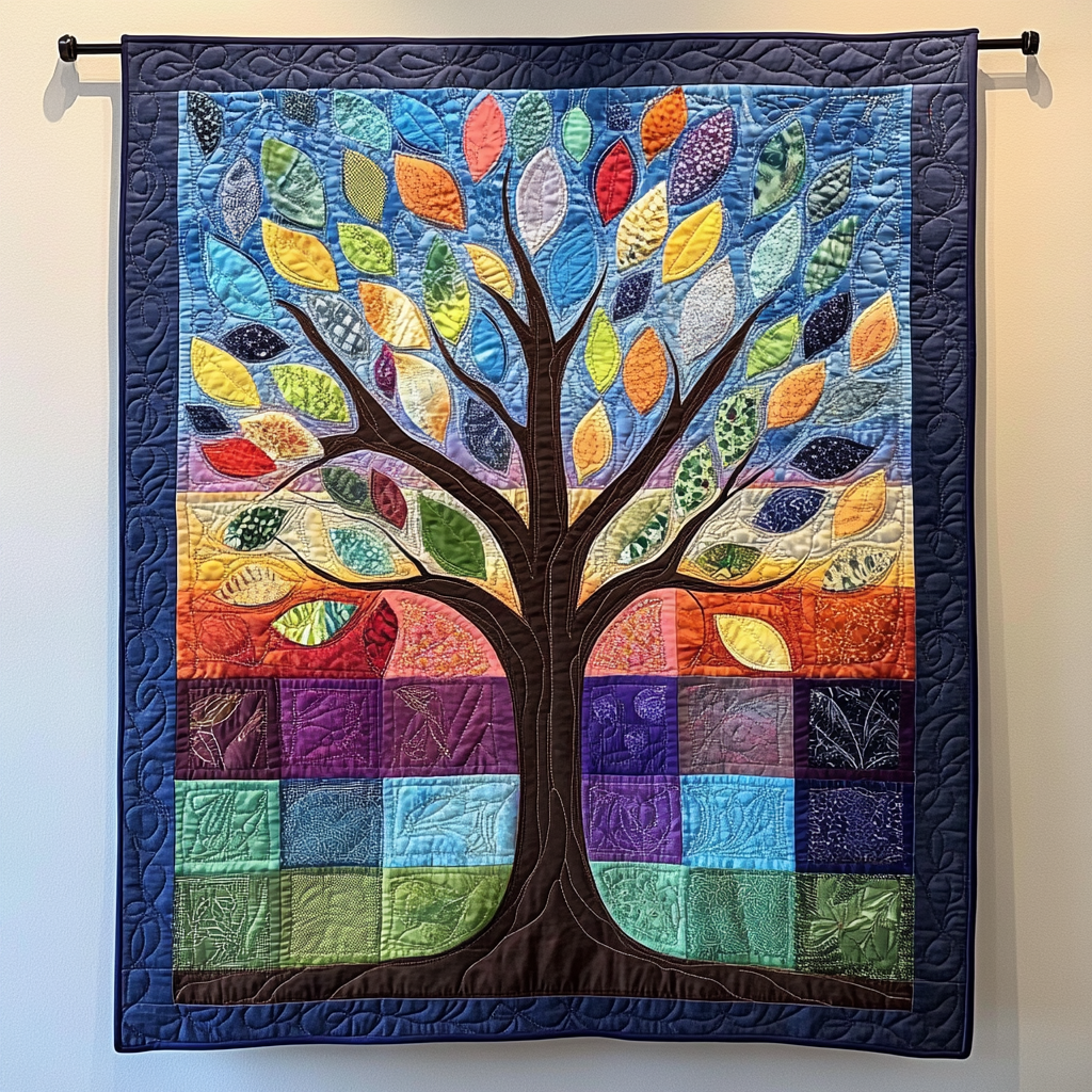 Radiant Leaves Quilted Blanket