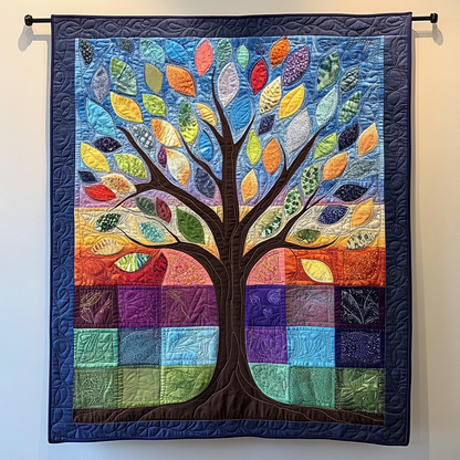 Radiant Leaves Quilted Blanket