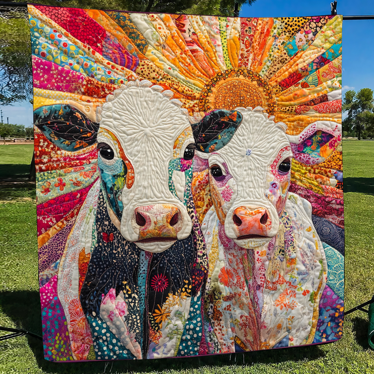 Radiant Moo Quilted Blanket