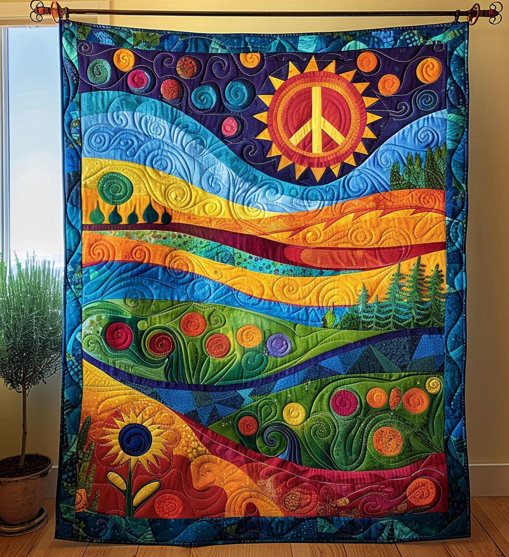 Radiant Peace View Quilted Blanket