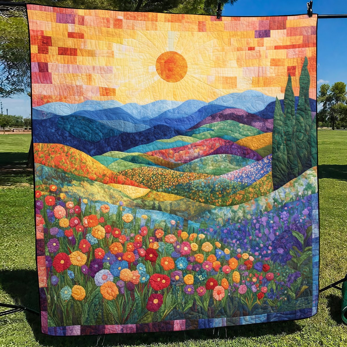 Radiant Rays Quilted Blanket