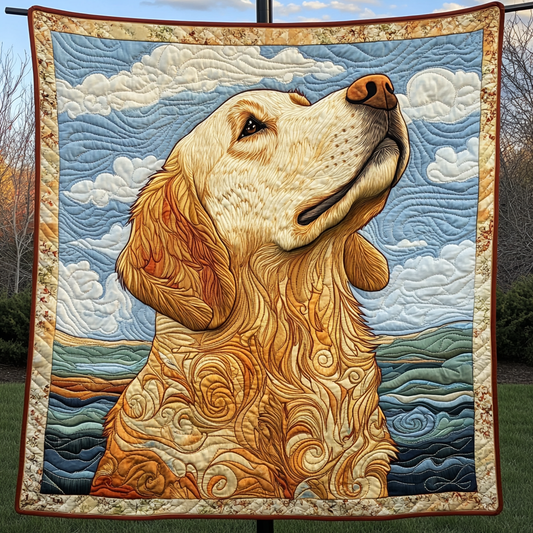 Radiant Retriever Delight Quilted Blanket