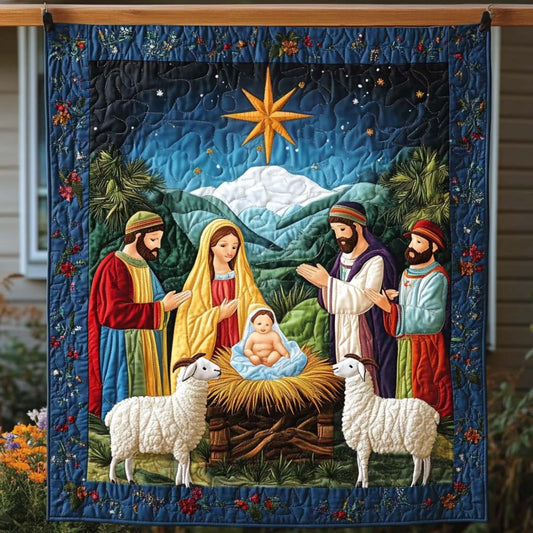 Radiant Starlight Vigil Quilted Blanket