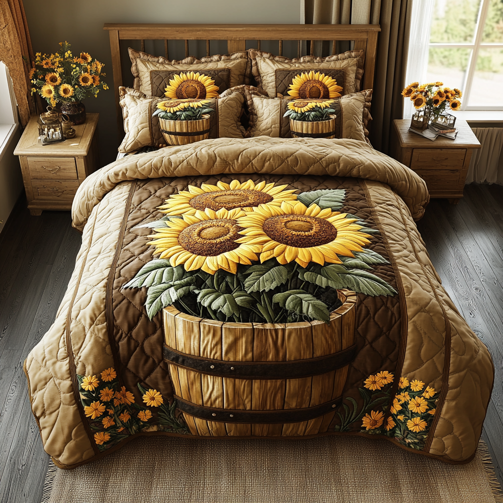 Radiant Sunshine 3-Piece Quilted Bedding Set