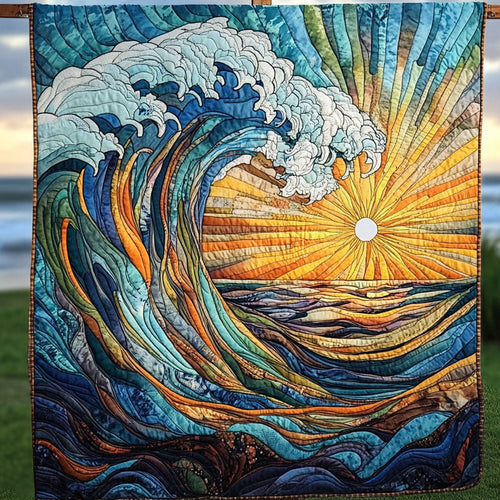 Radiant Wave Quilted Blanket