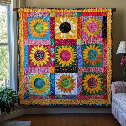 Radiant Whimsy Quilted Blanket