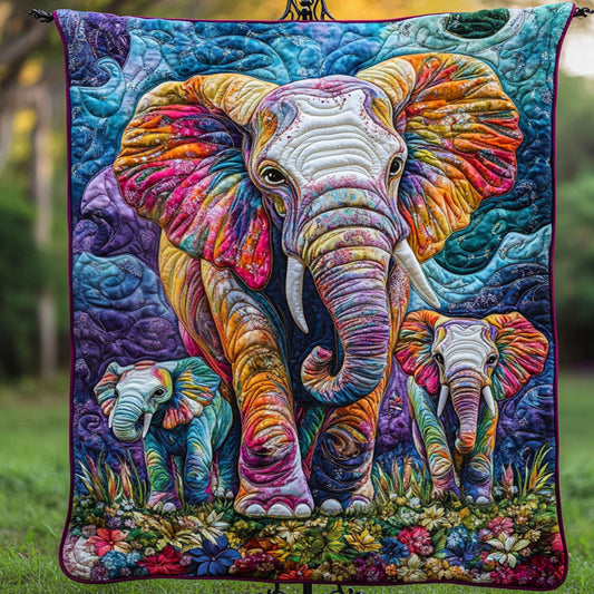 Rainbow Family Quilted Blanket