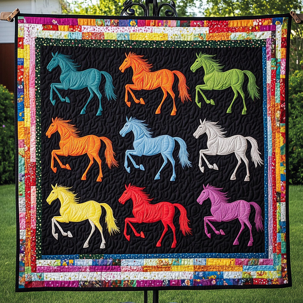 Rainbow Gallop Quilted Blanket