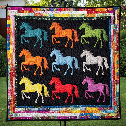 Rainbow Gallop Quilted Blanket
