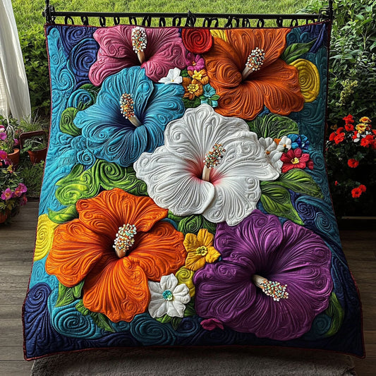 Rainbow Garden Bliss Quilted Blanket