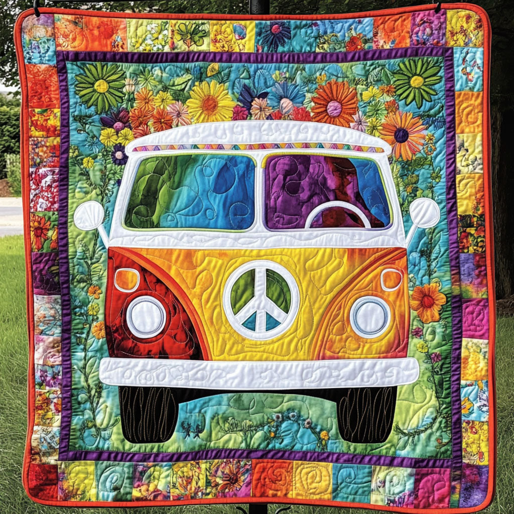 Rainbow Ride Quilted Blanket
