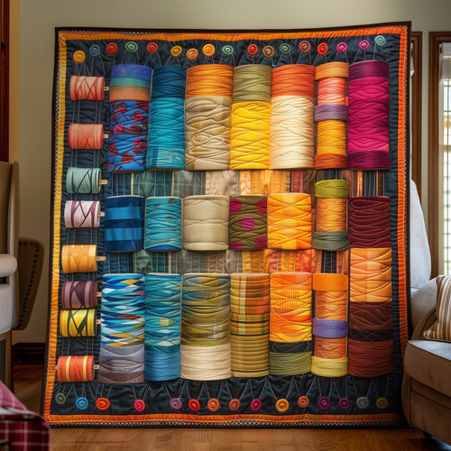 Rainbow Thread Quilted Blanket