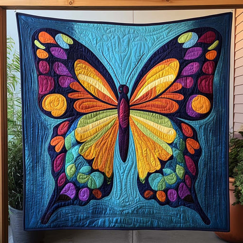 Rainbow Wings Quilted Blanket