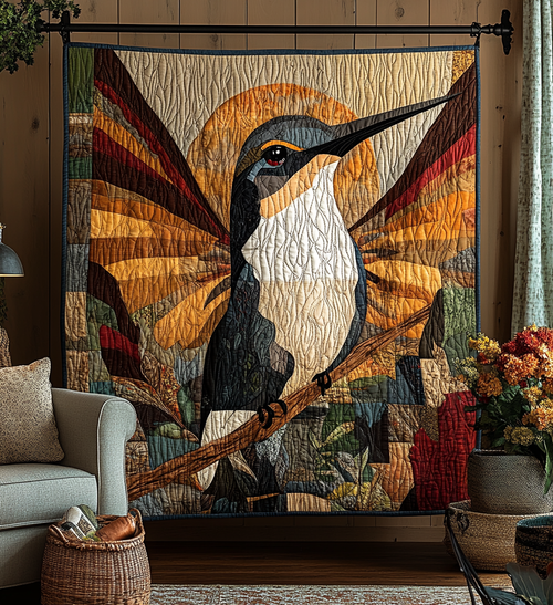 Rare Hummingbird Quilted Blanket