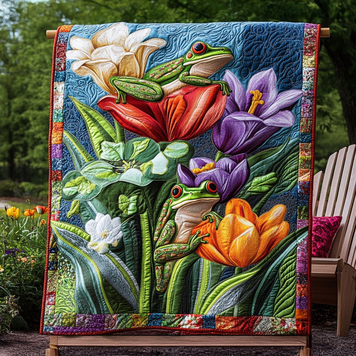 Red-Eyed Retreat Quilted Blanket