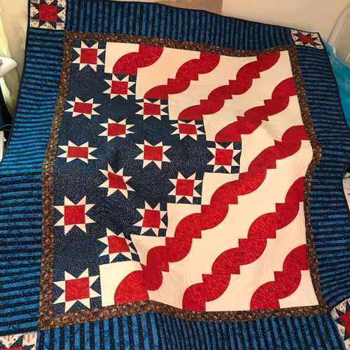 Red White & Blue Quilted Blanket