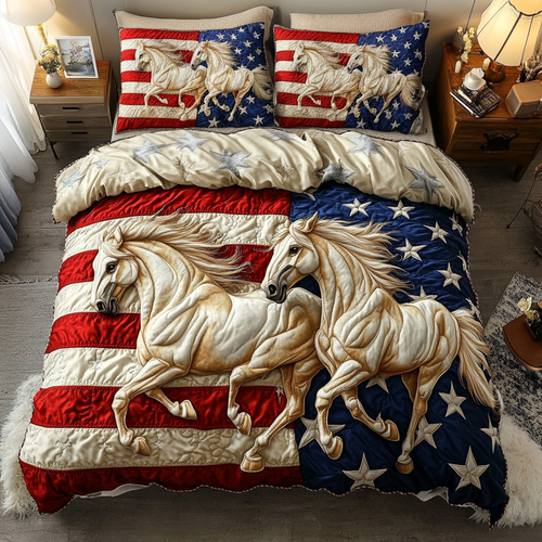 Redemption Horse 3-Piece Quilted Bedding Set