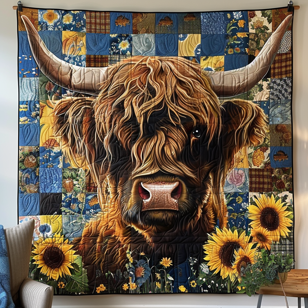 Regal Sunflower Pastures Quilted Blanket