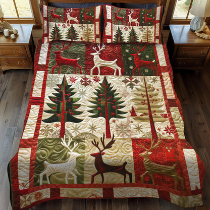 Reindeer Dreams 3-Piece Quilted Bedding Set