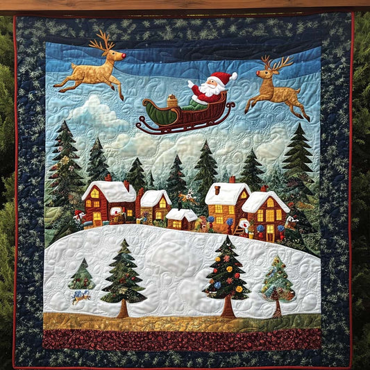 Reindeer Magic Quilted Blanket