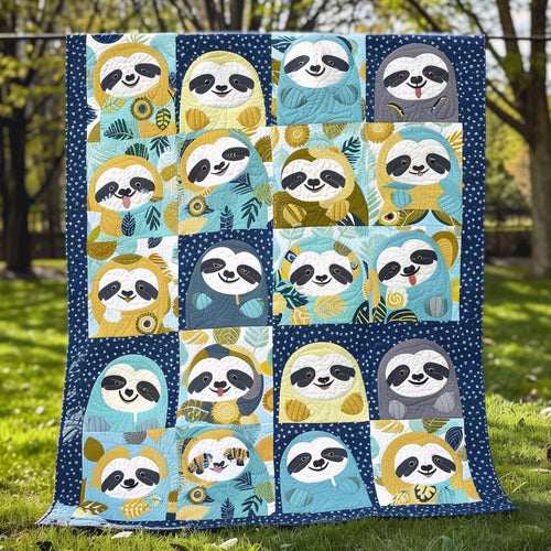Relaxed Sloth Vibes Quilted Blanket