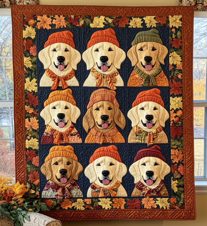 Golden Retriever Quilted Blanket