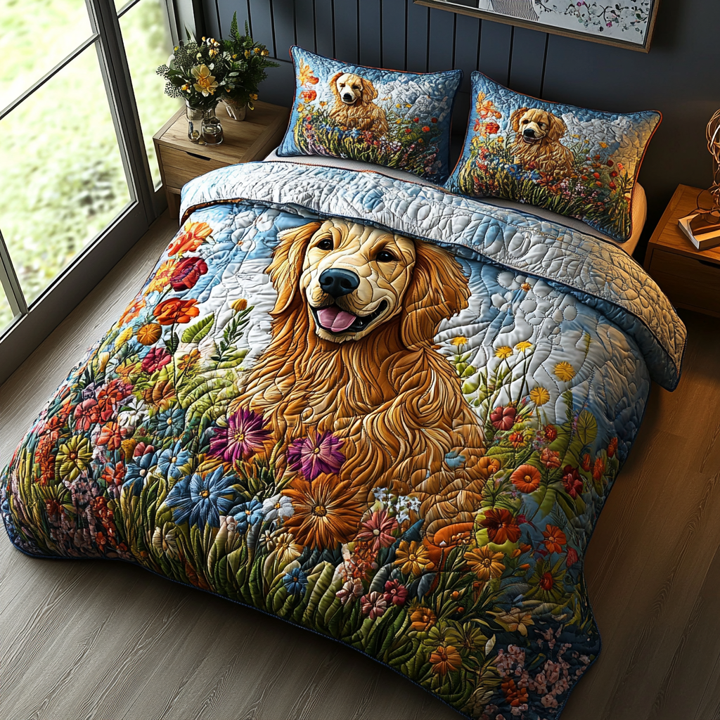 Retriever Love 3-Piece Quilted Bedding Set