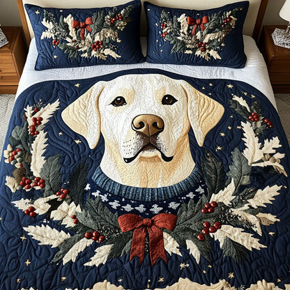 Retriever Winter Wags 3-Piece Quilted Bedding Set