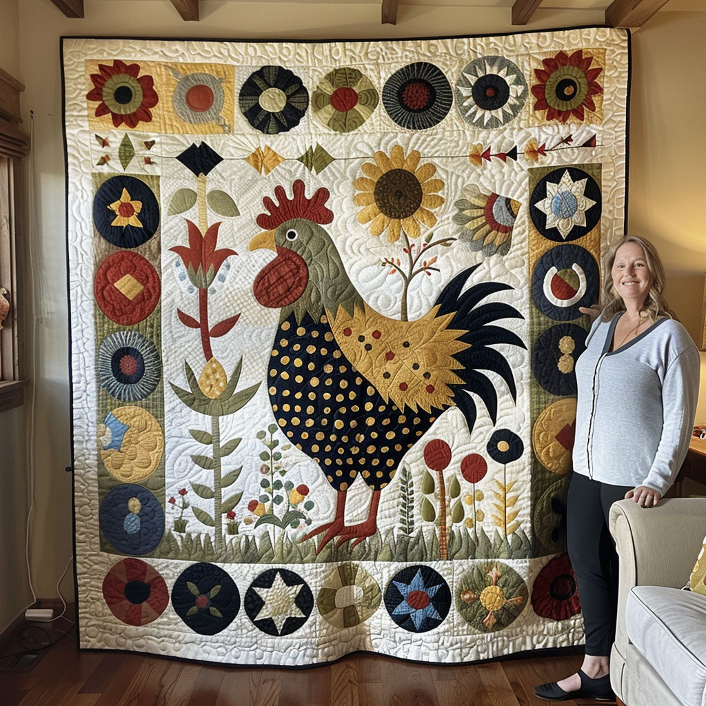 Retro Roost Quilted Blanket