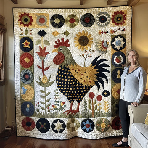 Retro Roost Quilted Blanket