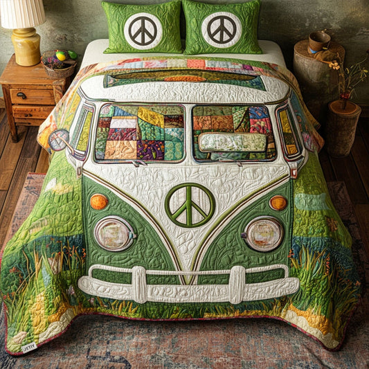 Retro Roadster Bliss 3-Piece Quilted Bedding Set