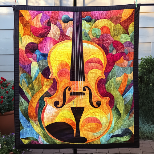 Rhapsody in Strings Quilted Blanket