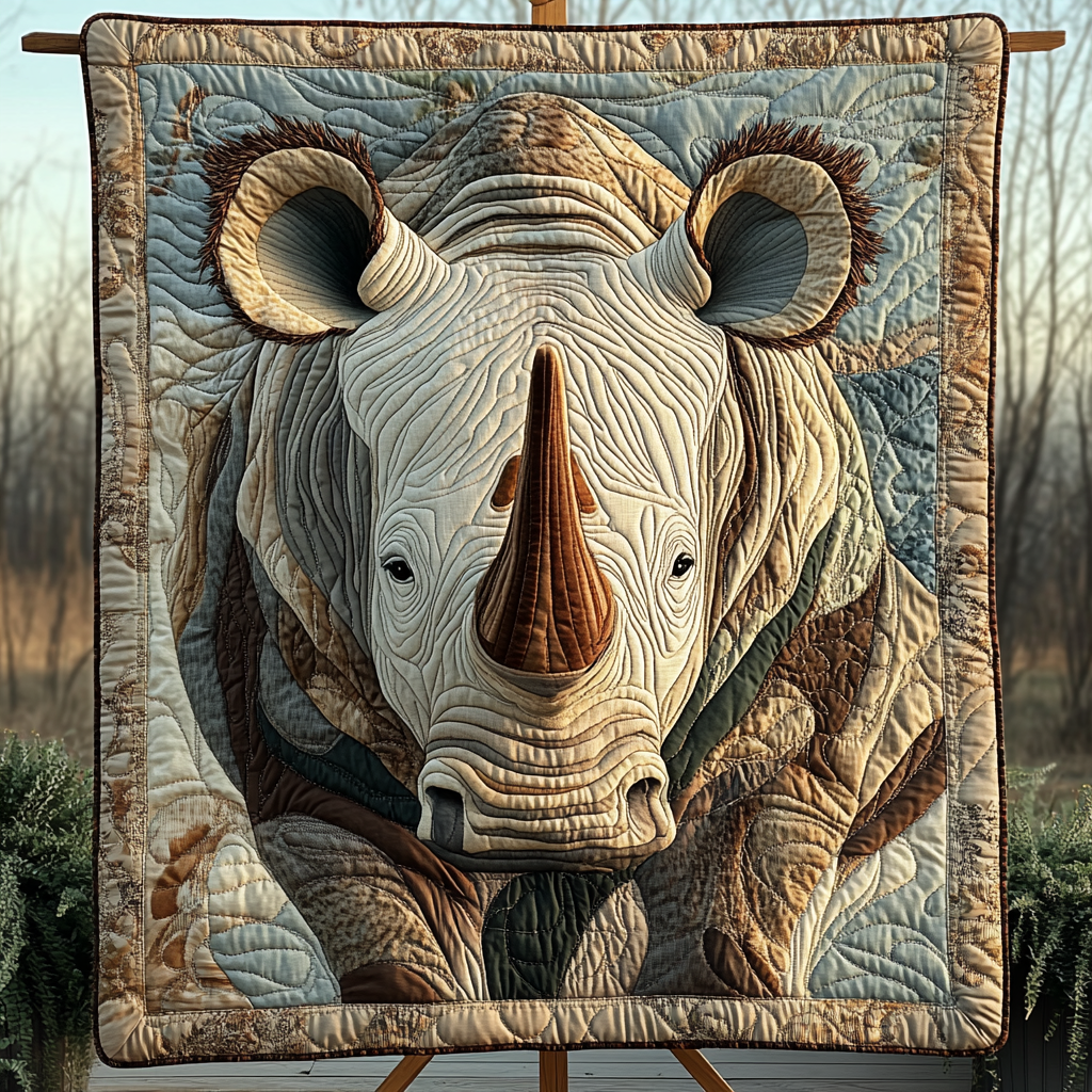 Rhino Journey Quilted Blanket