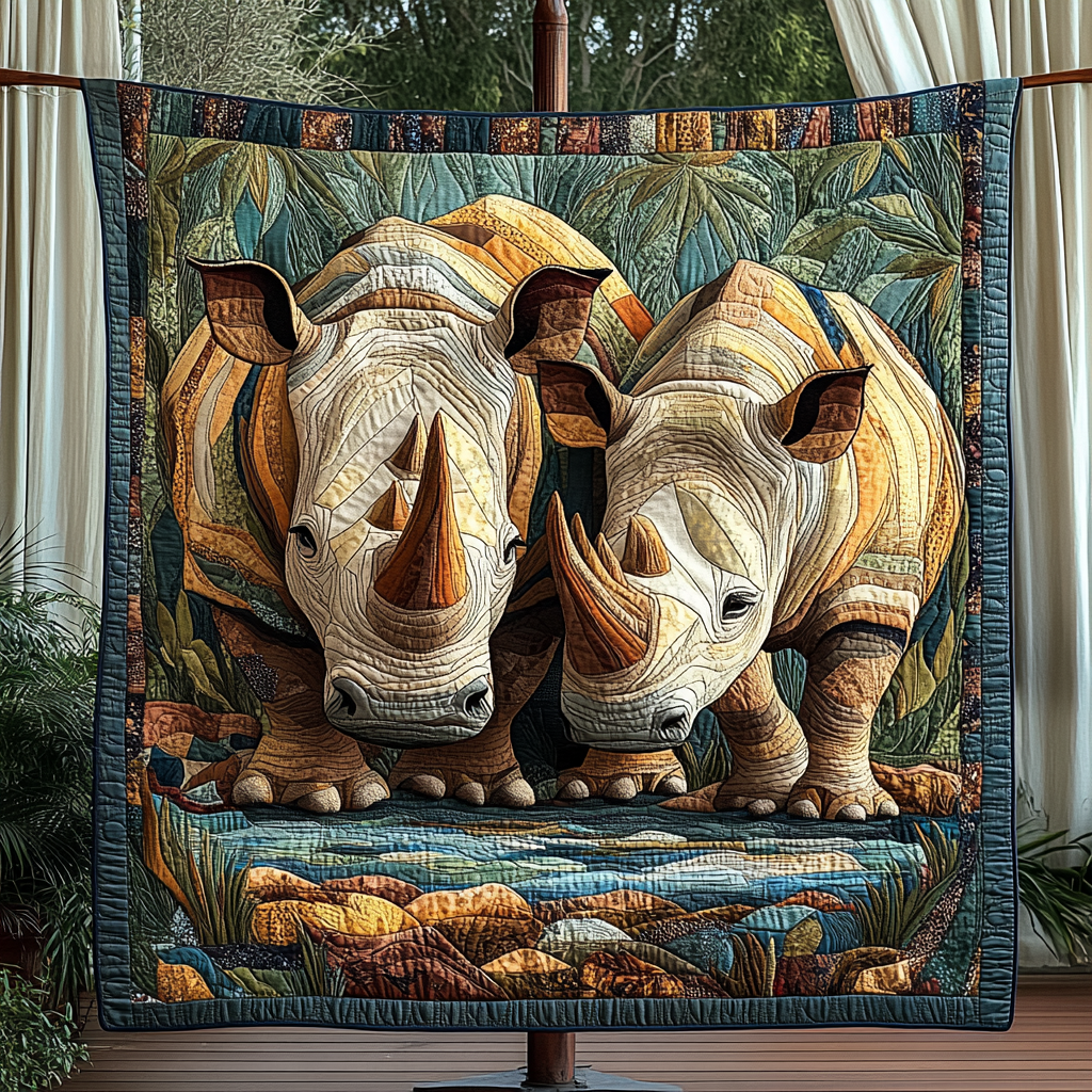Rhino Path Quilted Blanket