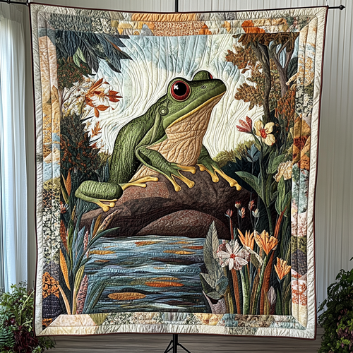 Ribbit Meadows Quilted Blanket