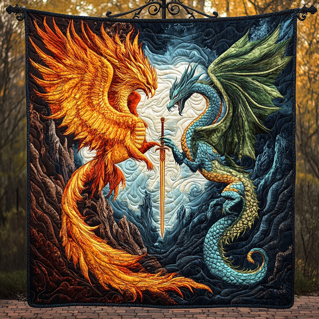 Rise from Ashes Quilted Blanket