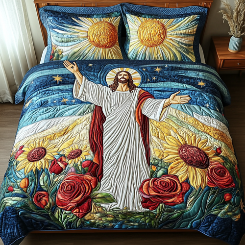 Risen Light 3-Piece Quilted Bedding Set