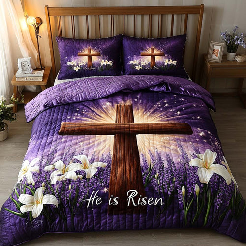 Risen in Glory 3-Piece Quilted Bedding Set