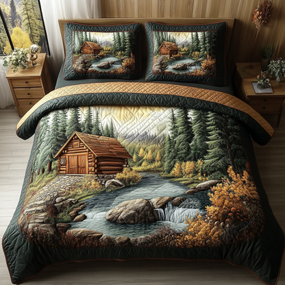 River Cabin 3-Piece Quilted Bedding Set