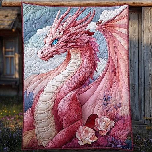 Rose Hued Scales Quilted Blanket